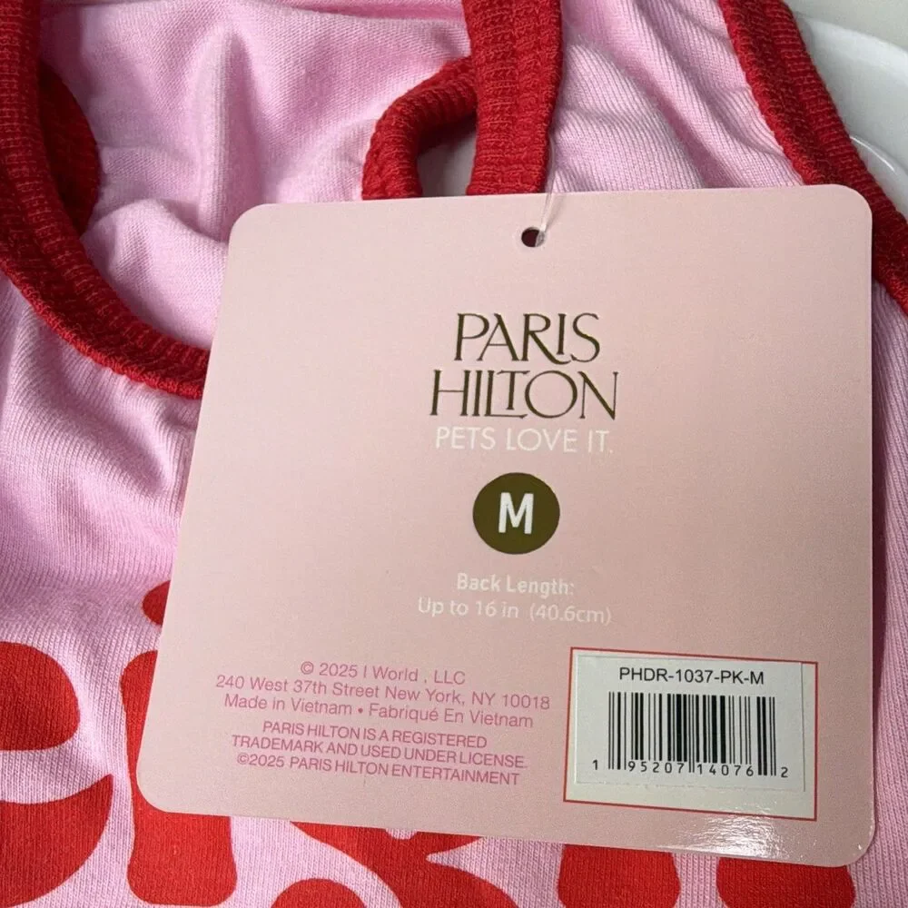 Paris Hilton Sleigh Girl Sleigh Dog Dress Size M Pink